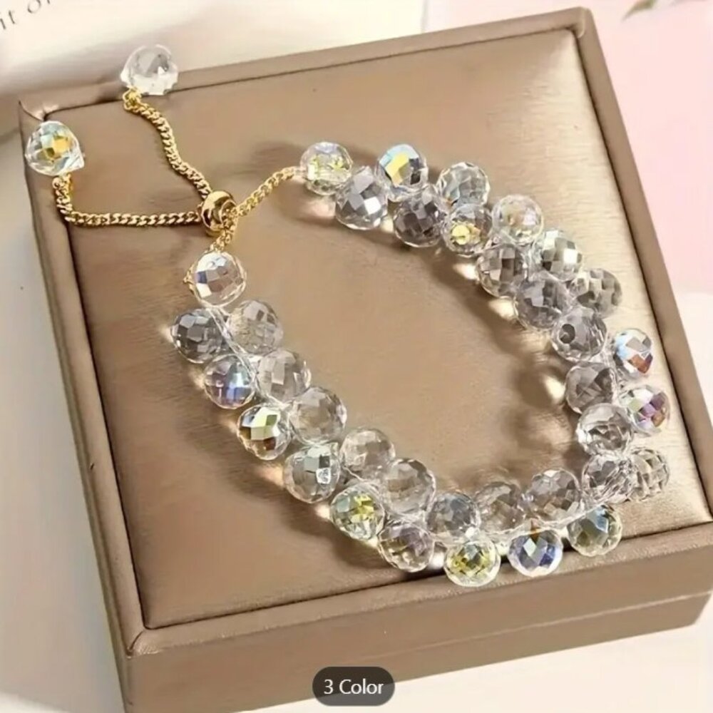 ✨NEW✨ Exquisite Double-Layer Glass Crystal Bracelet - Various